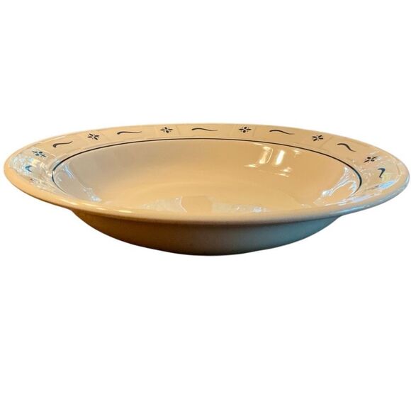 LONGABERGER Pottery Classic Blue Woven Traditions Round Serving Bowl Dish 12" - Picture 2 of 4